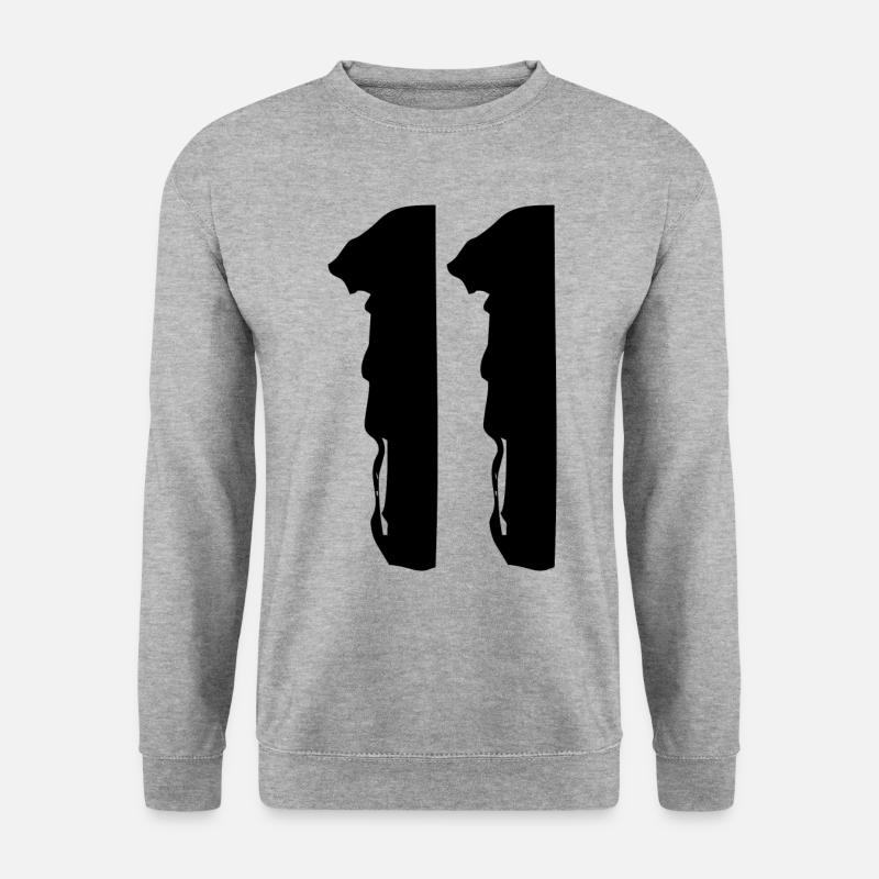 11 Zahl Trikot - Unisex Pullover - Weißgrau meliert