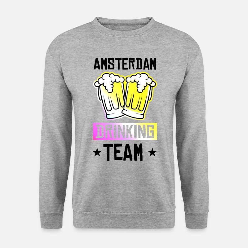 L’équipe de Drinking à Amsterdam - Sweat-shirt Unisexe - gris chiné