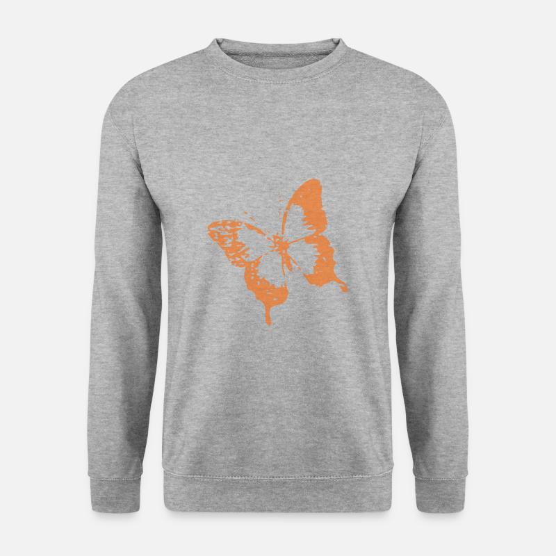 wunderschöner Schmetterling - Unisex Pullover - Weißgrau meliert