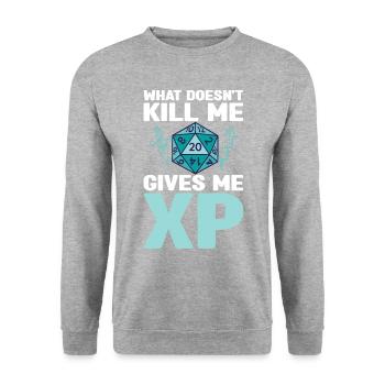 Pen and Paper Für RPG Gaming Vater - Unisex Pullover - Weißgrau meliert - Vorne - Alina (178cm) & Michal (187cm)