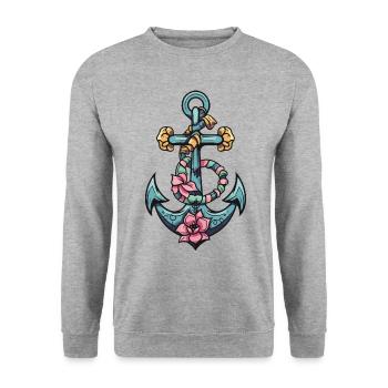Anchor Harbour - Unisex Sweatshirt - salt & pepper - Front - Alina (178cm) & Michal (187cm)