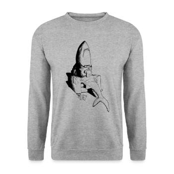 Lone Shark - Unisex Sweatshirt - salt & pepper - Front - Alina (178cm) & Michal (187cm)