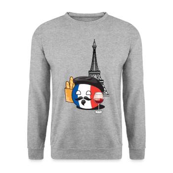 FranceBall - Unisex Sweatshirt - salt & pepper - Front - Alina (178cm) & Michal (187cm)