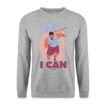 Courir - Sweat-shirt Unisexe - gris chiné - Devant - Alina (178cm) & Michal (187cm)