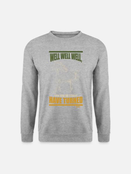 Pferd Pferderennen Pferdespruch Hengst - Unisex Pullover - Weißgrau meliert