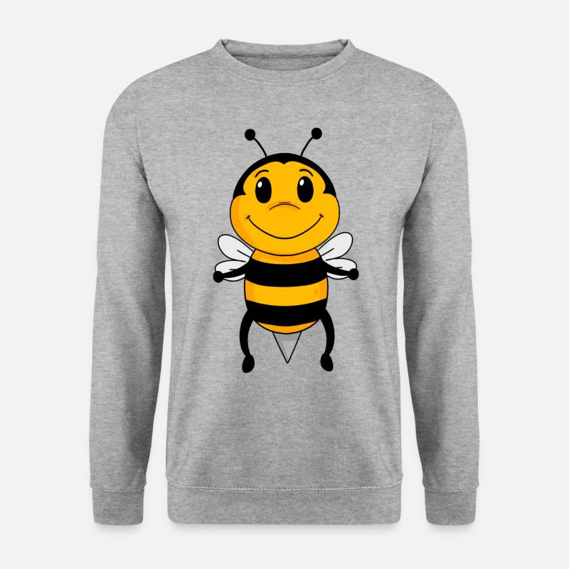 Biene - Unisex Pullover - Weißgrau meliert