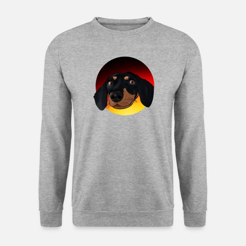 Deus Dackel - Unisex Pullover - Weißgrau meliert
