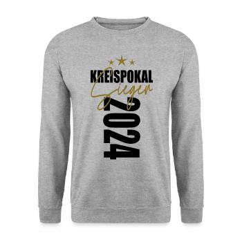 Kreispokal Sieger 2024 - Unisex Pullover - Weißgrau meliert - Vorne - Alina (178cm) & Michal (187cm)
