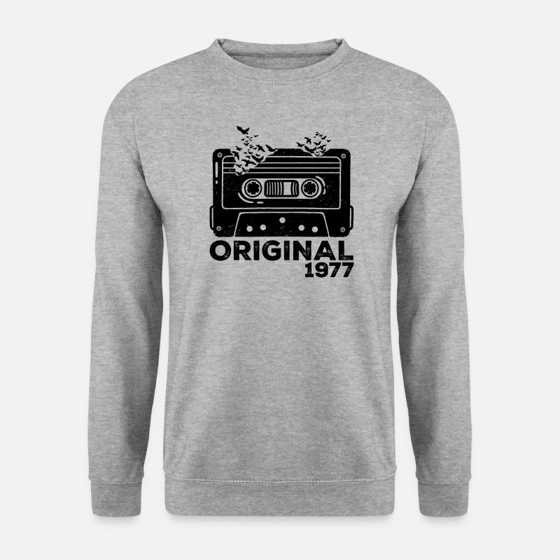 Geburtsjahr 1977 Kassette 1977 Geburtstag 1977 - Unisex Pullover - Weißgrau meliert