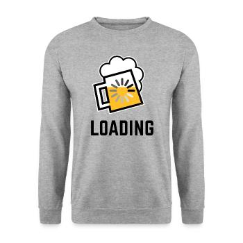 XLoading (P) - Sweat-shirt Unisexe - gris chiné - Devant - Alina (178cm) & Michal (187cm)