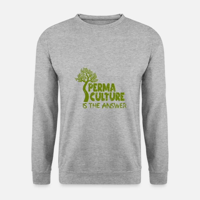 Permaculture is the answer - Unisex Pullover - Weißgrau meliert