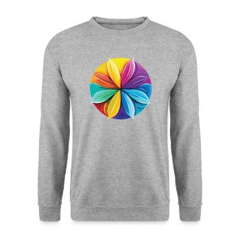 Fleur de Lotus - Méditation - Yoga - Zen - Sweat-shirt Unisexe - gris chiné - Devant - Alina (178cm) & Michal (187cm)