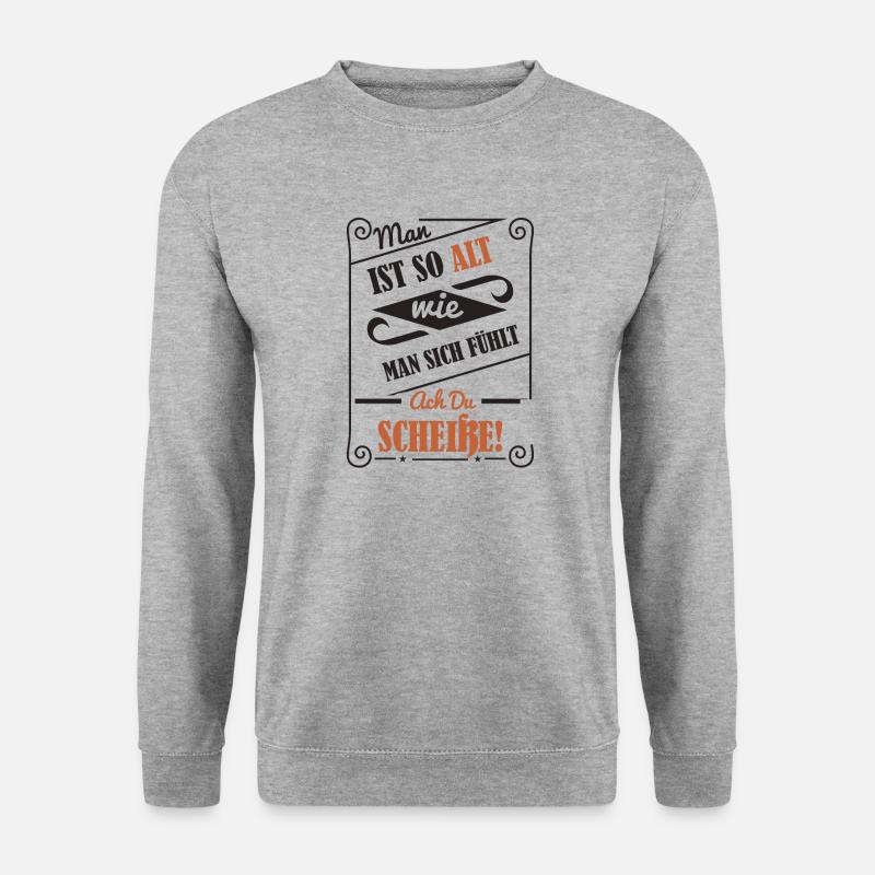 Älter werden - Unisex Pullover - Weißgrau meliert