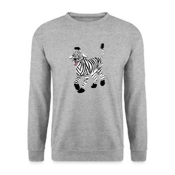 Dog with Zebra Pattern, Poodle, Funny, Crazy - Unisex Sweatshirt - salt & pepper - Front - Alina (178cm) & Michal (187cm)