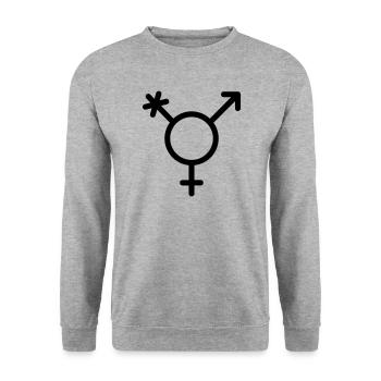 Transgender - symbol for transsexuals - Unisex Sweatshirt - salt & pepper - Front - Alina (178cm) & Michal (187cm)
