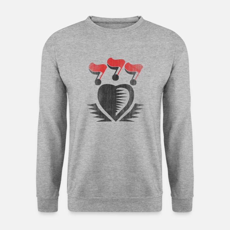 ANTIFA HERZ FLAGGE - Unisex Pullover - Weißgrau meliert