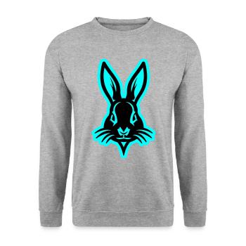 Bunny, Easter Bunny, Head Easter - Unisex Sweatshirt - salt & pepper - Front - Alina (178cm) & Michal (187cm)