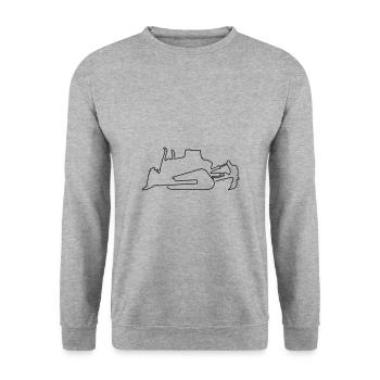 Bulldozer Crawler Mining Bulldozer - Unisex Sweatshirt - salt & pepper - Front - Alina (178cm) & Michal (187cm)