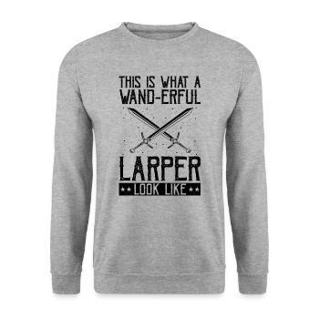 Citation Larper pour les jeux de rôle GN et fantastiques - Sweat-shirt Unisexe - gris chiné - Devant - Alina (178cm) & Michal (187cm)
