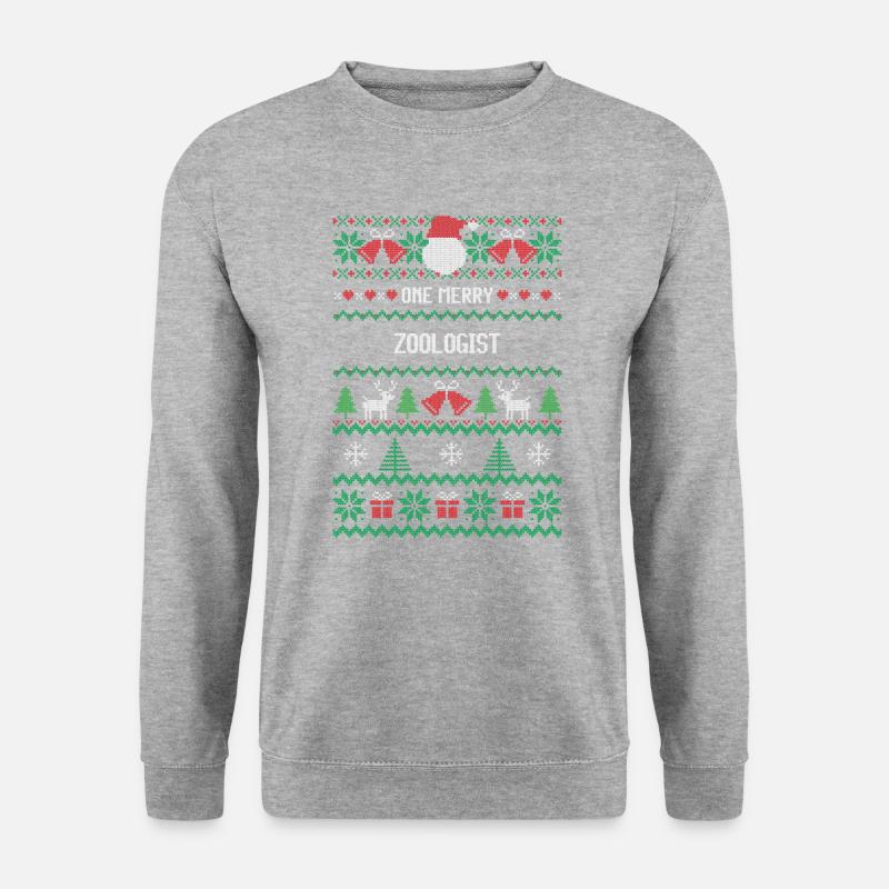 Ein fröhlicher Zoologe - Unisex Pullover - Weißgrau meliert