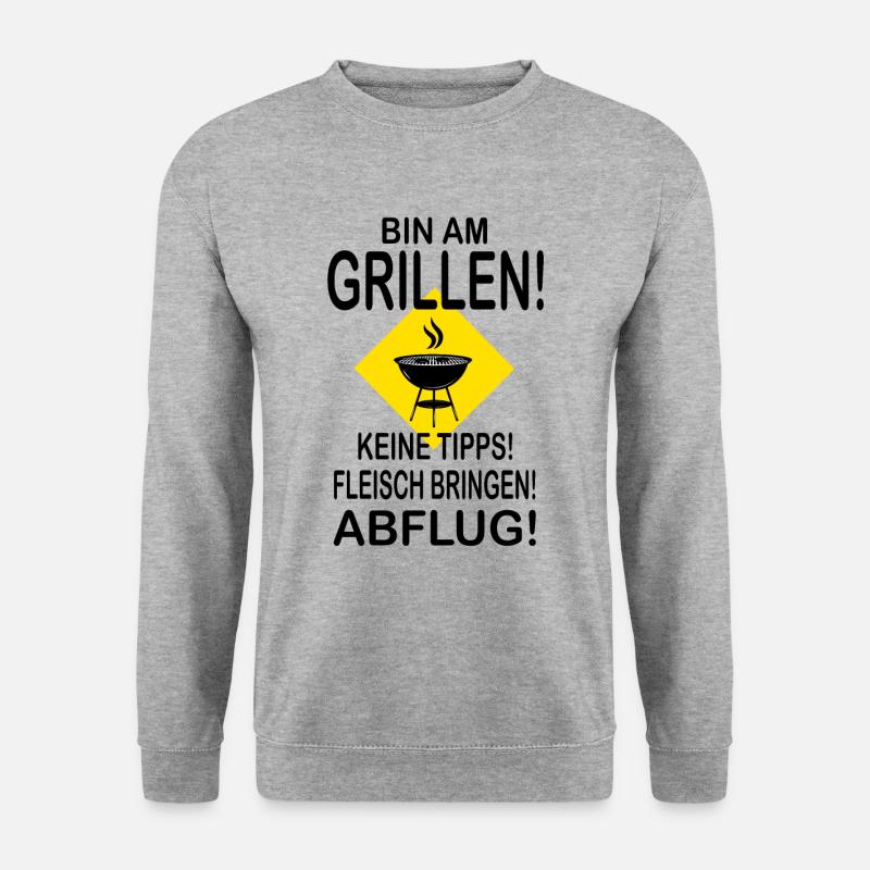 Grillen - Unisex Pullover - Weißgrau meliert