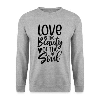 Love is the Beauty of the Soul - Unisex Sweatshirt - salt & pepper - Front - Alina (178cm) & Michal (187cm)