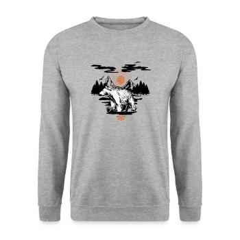Bear in nature - Unisex Sweatshirt - salt & pepper - Front - Alina (178cm) & Michal (187cm)