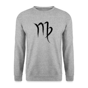 Jungfrau - Unisex Pullover - Weißgrau meliert - Vorne - Alina (178cm) & Michal (187cm)