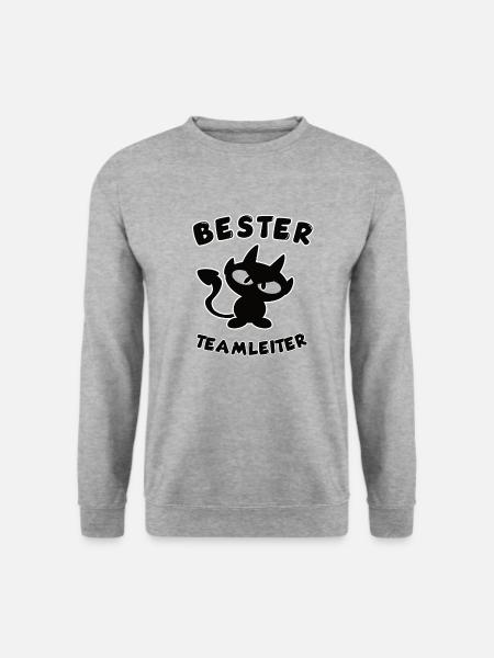 cooles bester Teamleiter Design - Unisex Pullover - Weißgrau meliert