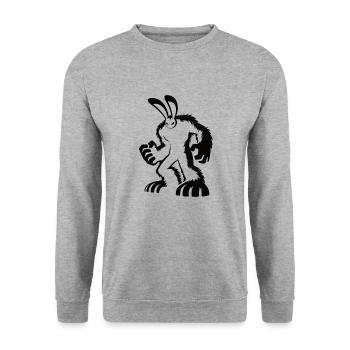 Muscular bunny silhouette design - Unisex Sweatshirt - salt & pepper - Front - Alina (178cm) & Michal (187cm)