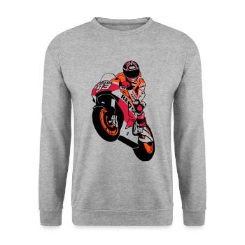 MotoGP - motorrad - Sweat-shirt Unisexe - gris chiné - Devant - Alina (178cm) & Michal (187cm)