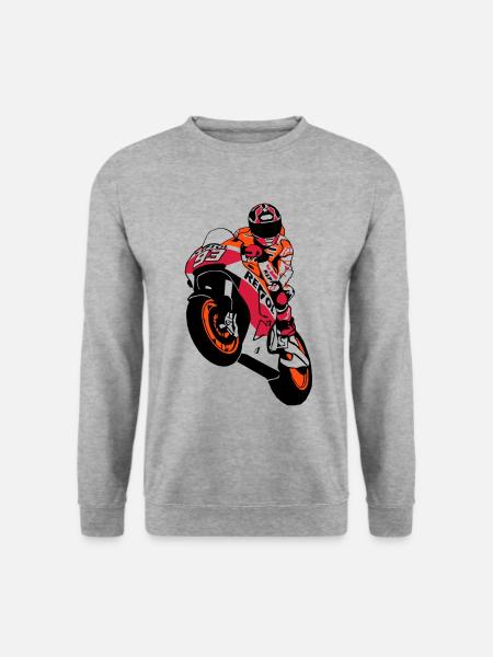 MotoGP - Motorsport - Motorrad - Unisex Pullover - Weißgrau meliert