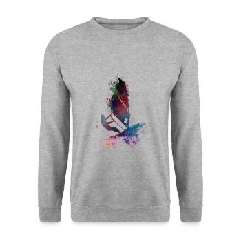 Surfer sport #surfer #sport - Unisex Sweatshirt - salt & pepper - Front - Alina (178cm) & Michal (187cm)
