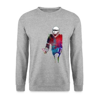 Lacrosse sport art #lacrosse #sport - Unisex Sweatshirt - salt & pepper - Front - Alina (178cm) & Michal (187cm)