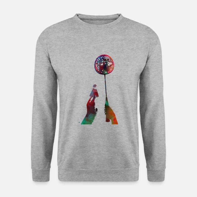 Badmintonsport #badminton - Unisex Pullover - Weißgrau meliert