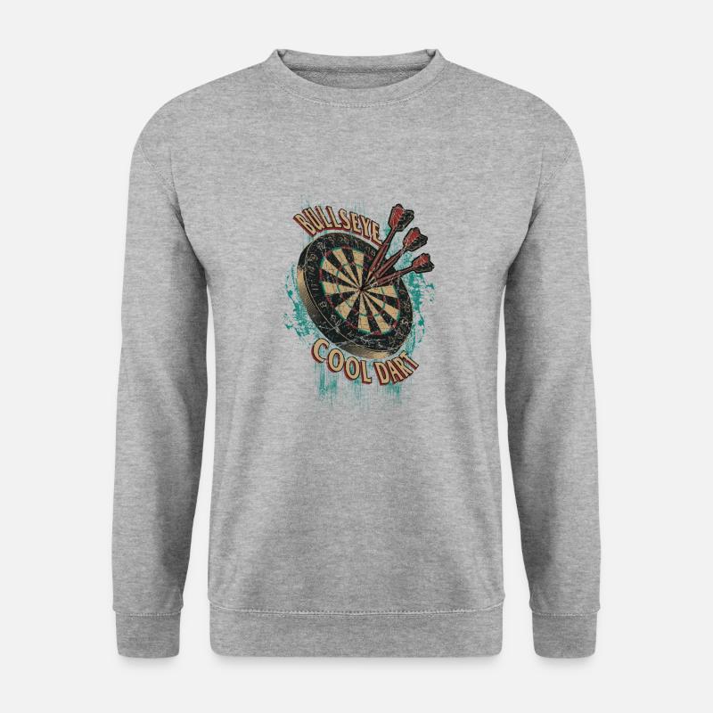 Bullseye Cool Dart - Dart T-Shirts RAHMENLOS - - Unisex Pullover - Weißgrau meliert