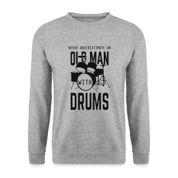 Vieux batteur - Sweat-shirt Unisexe - gris chiné - Devant - Alina (178cm) & Michal (187cm)