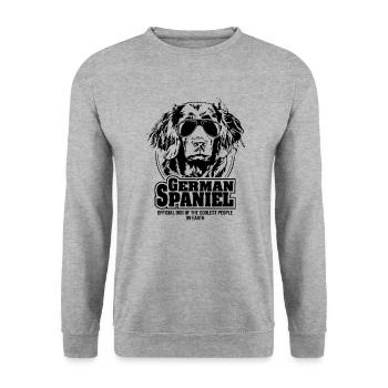 GERMAN SPANIEL coolest people dogs saying dog - Unisex Sweatshirt - salt & pepper - Front - Alina (178cm) & Michal (187cm)
