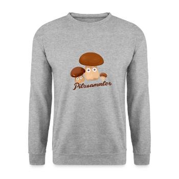pilzsammler,steinpilze,pilze,sammler - Unisex Pullover - Weißgrau meliert - Vorne - Alina (178cm) & Michal (187cm)