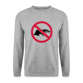 Dachs - Unisex Pullover - Weißgrau meliert - Vorne - Alina (178cm) & Michal (187cm)
