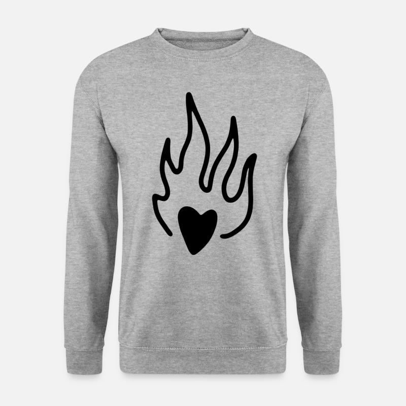 Herz - Unisex Pullover - Weißgrau meliert
