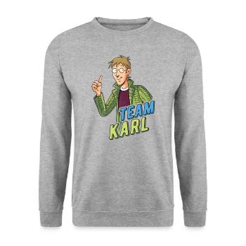 TKKG Team Karl Vierstein - Unisex Pullover - Weißgrau meliert - Vorne - Alina (178cm) & Michal (187cm)