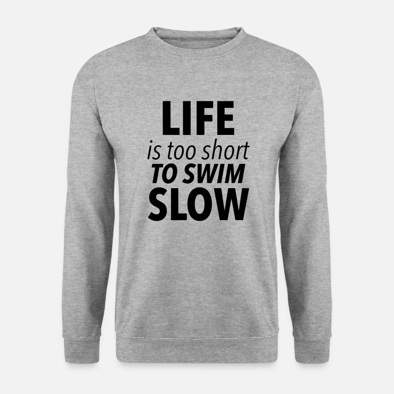 Schwimmen - Unisex Pullover - Weißgrau meliert