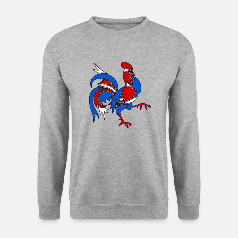 Der Hahn - Unisex Pullover - Weißgrau meliert