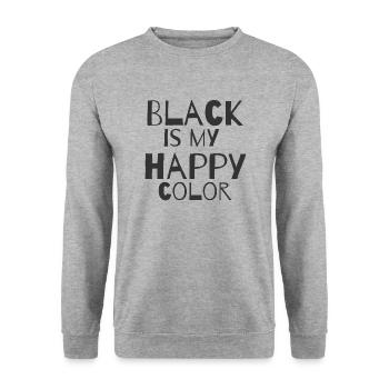 Black is my happy color - Sweat-shirt Unisexe - gris chiné - Devant - Alina (178cm) & Michal (187cm)