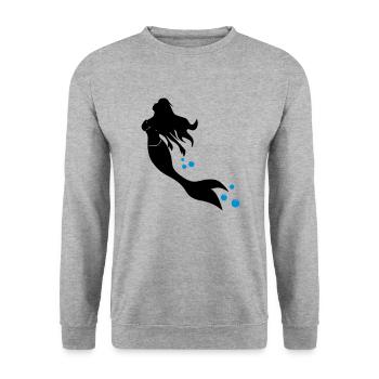 Meerjungfrau - Unisex Pullover - Weißgrau meliert - Vorne - Alina (178cm) & Michal (187cm)