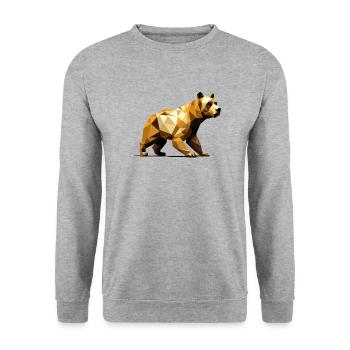 3D Bearr GeomeTRIX - Unisex Pullover - Weißgrau meliert - Vorne - Alina (178cm) & Michal (187cm)