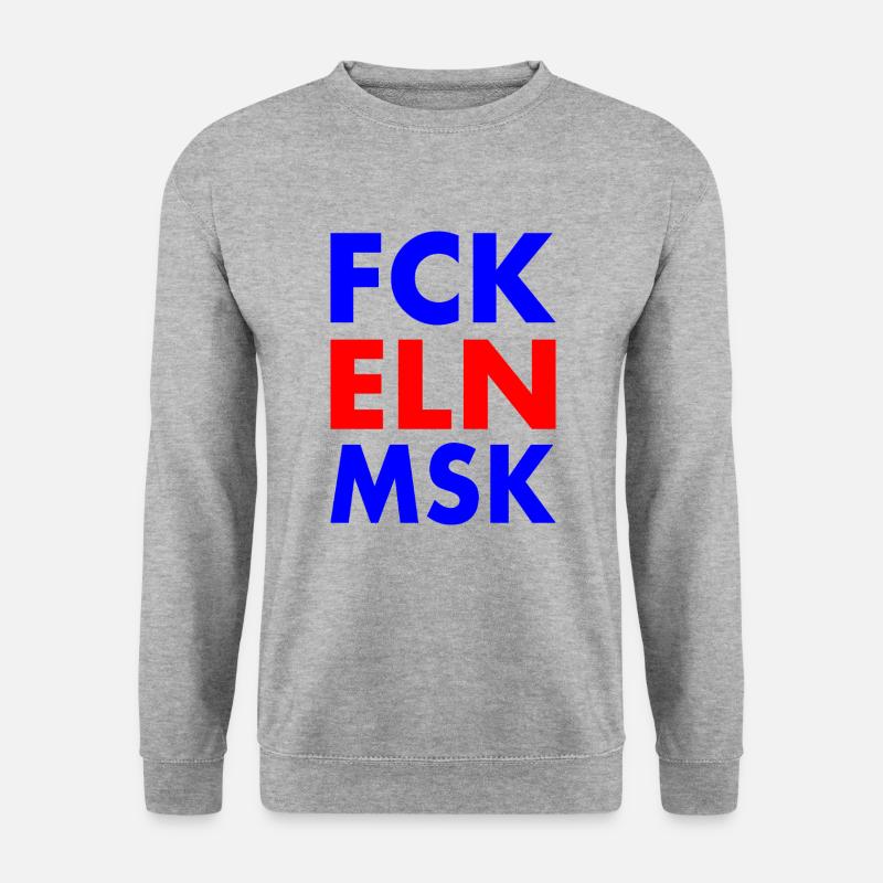 Fck eln msk - Unisex Pullover - Weißgrau meliert