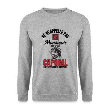 Caporal sapeurs-pompiers - Sweat-shirt Unisexe - gris chiné - Devant - Alina (178cm) & Michal (187cm)