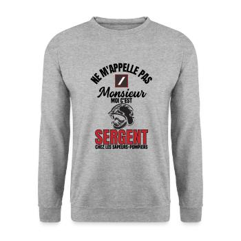 Sergent sapeur pompier - Sweat-shirt Unisexe - gris chiné - Devant - Alina (178cm) & Michal (187cm)